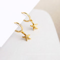 New Design Isand Style S925 Sterling Silver Lovely Starfish Hoop Earrings